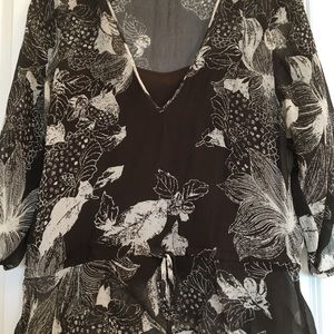 Blouse with attached camisole